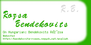 rozsa bendekovits business card